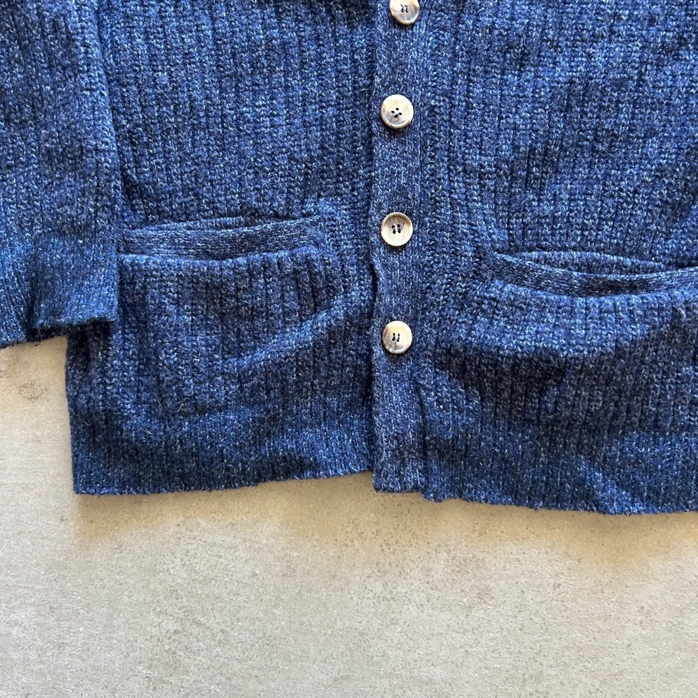 Vintage 90s Tidewater Traders Cardigan Sweater Size XL Navy Blue Wool Button USA - Picture 3 of 5